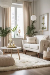 small living room decorated with indoor plants