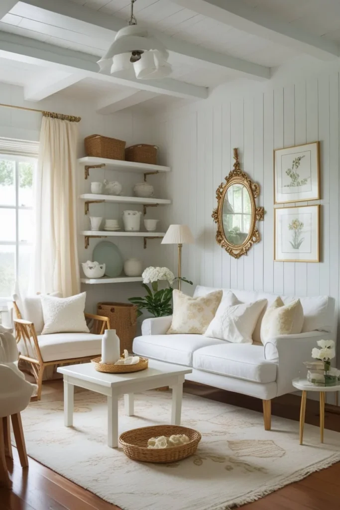 Furniture with exposed legs creating an open feel in a small living room