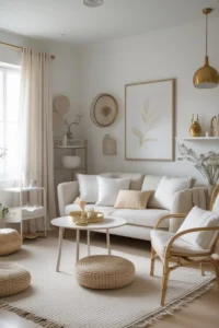 A rug is used to define a seating area in a small living room