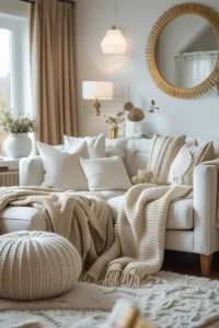 small living room with compact sectional sofa layout