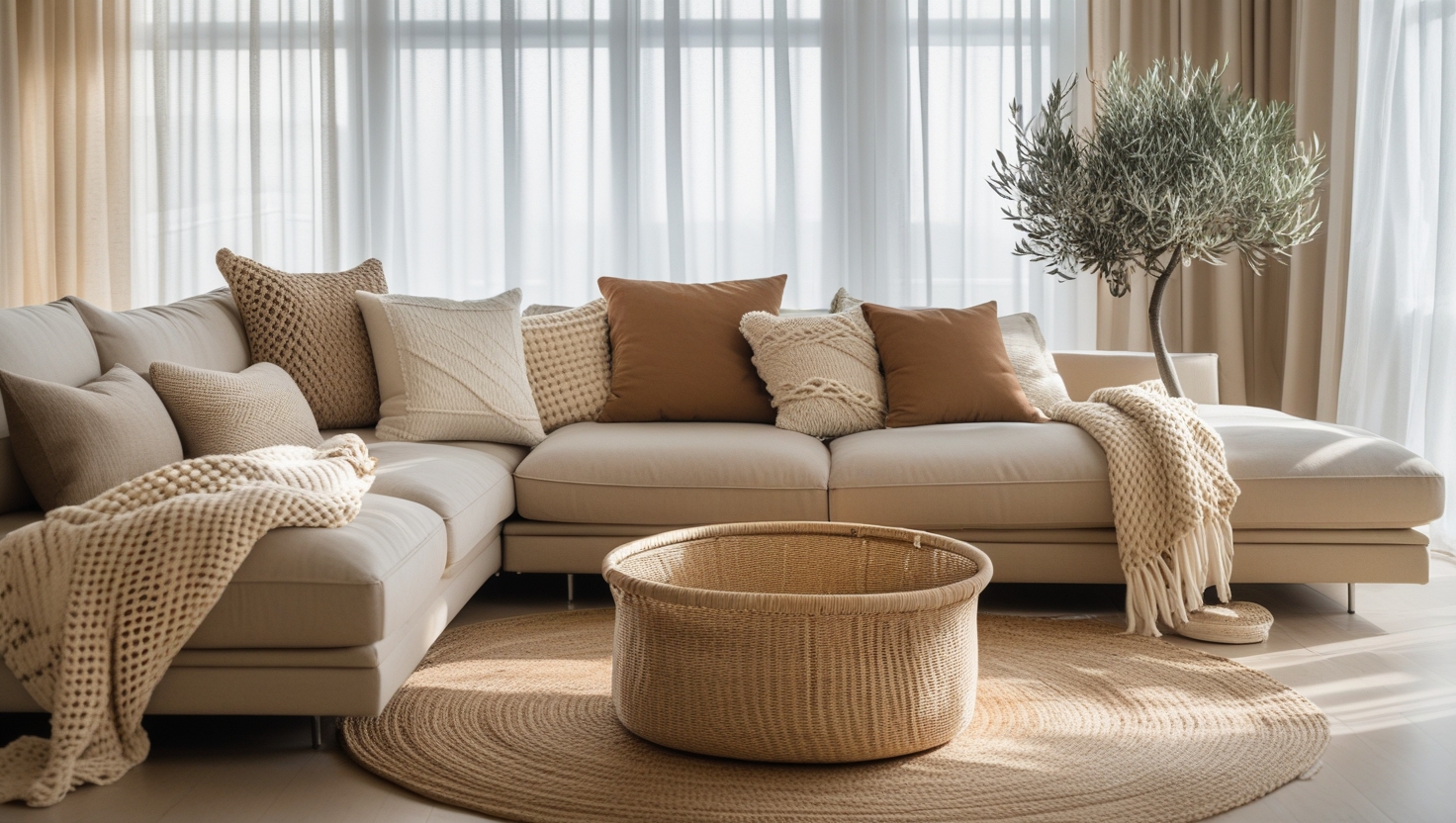 Budget-friendly modular sofa in a compact living room