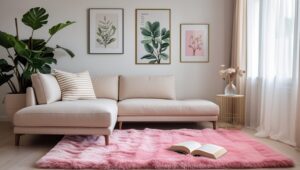 Small rug under sectional compared to a properly sized rug