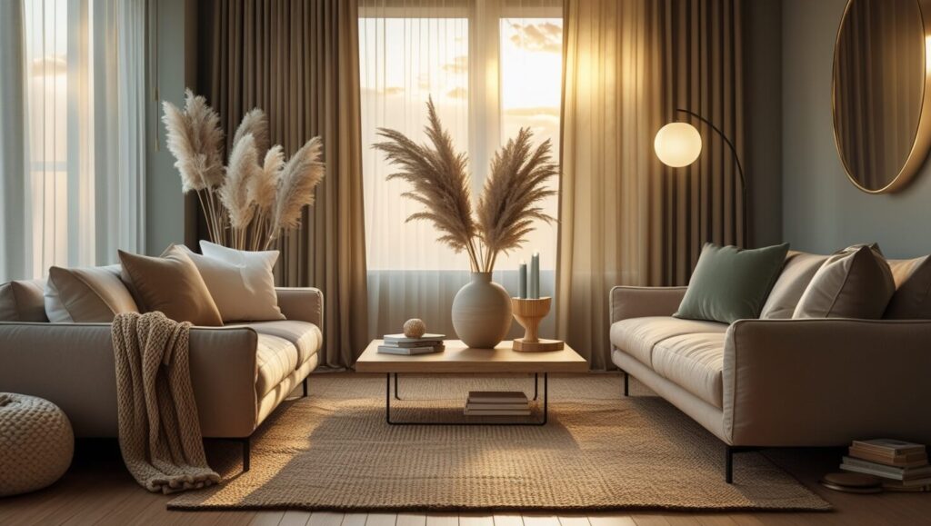 Warm LED bulb glowing in cozy lighting setup