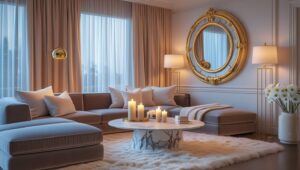 Wooden lamps enhance rustic and farmhouse aesthetics.