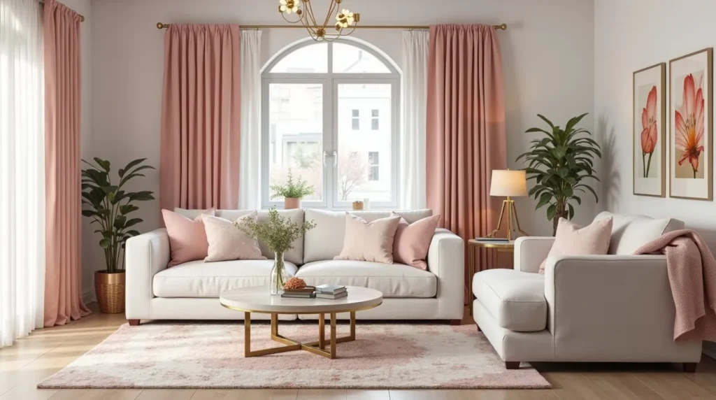 luxury velvet curtains in elegant interior