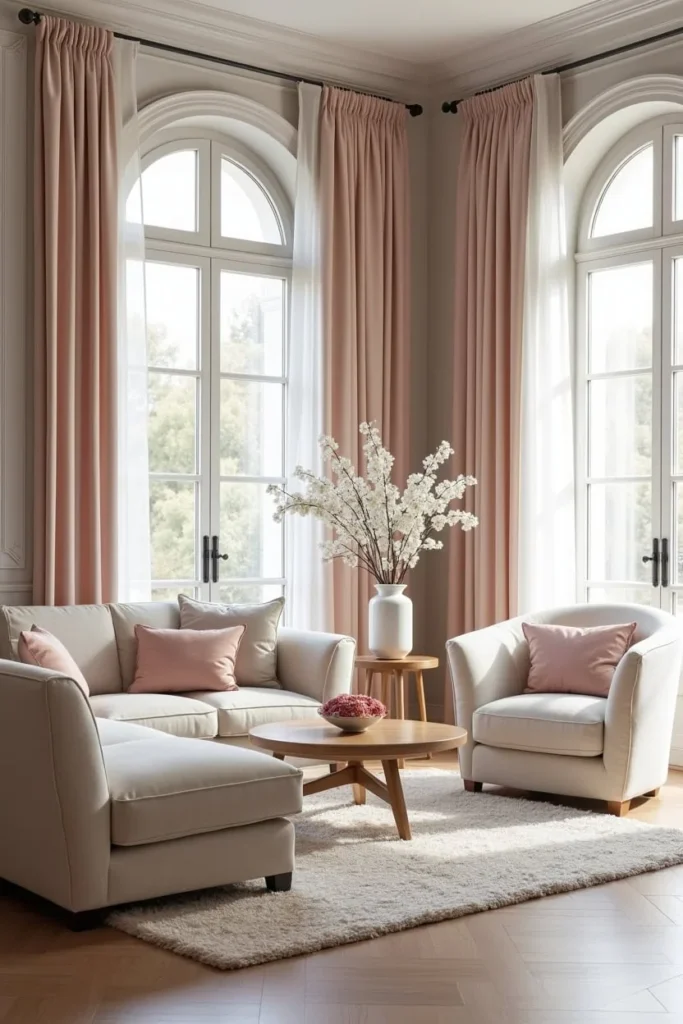 layered curtains combining sheer and blackout panels