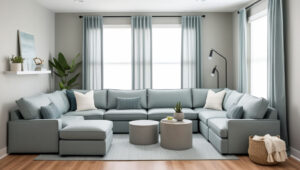 Minimalist corner sofa for small-space interior design