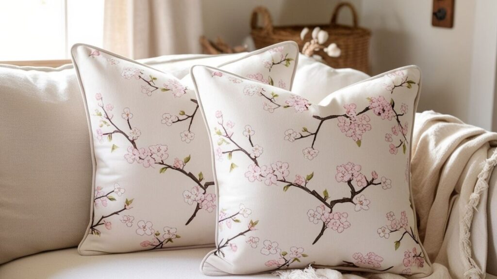 Freshly cleaned throw pillows drying outdoors