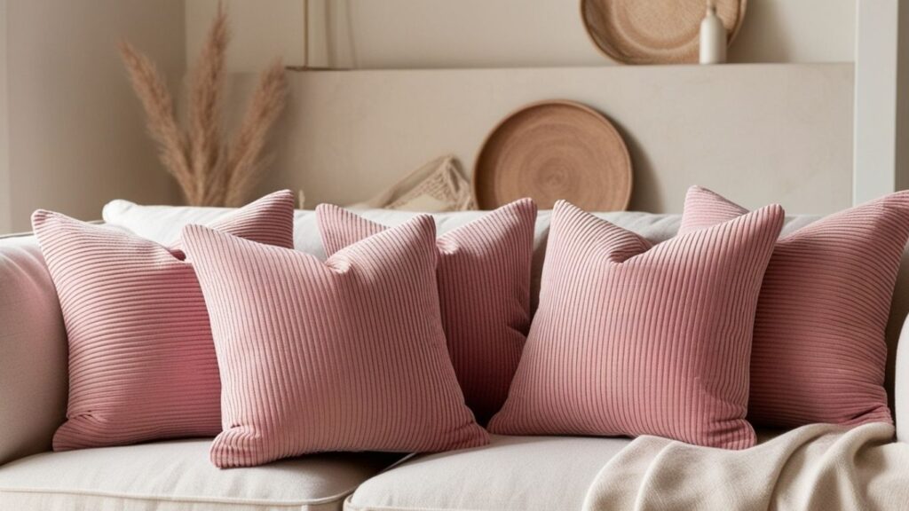 Hand washing a decorative throw pillow in a tub