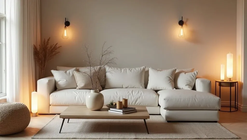 Layered lighting ideas using modern LED floor lamps