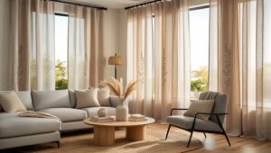 Modern sheer curtains for living room in neutral colors