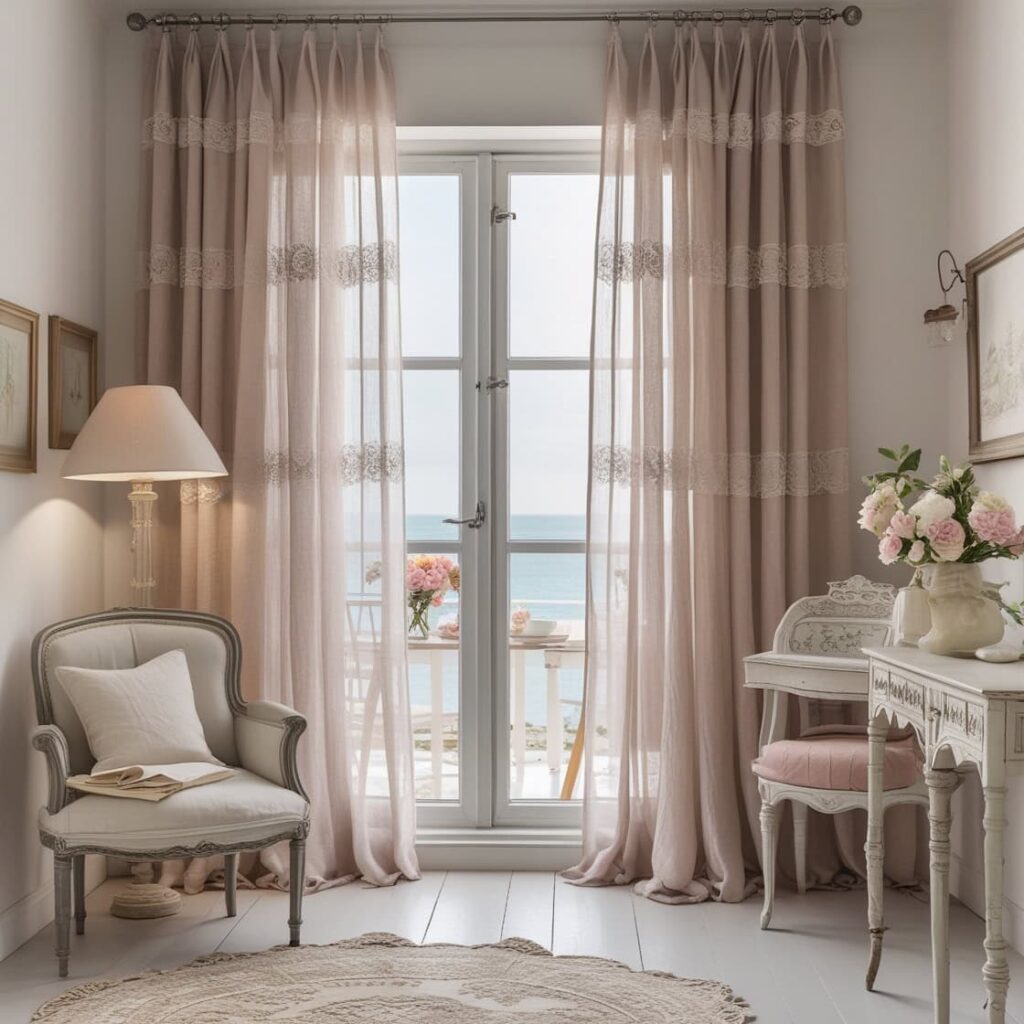 Light-filtering sheer curtains linen for cozy spaces