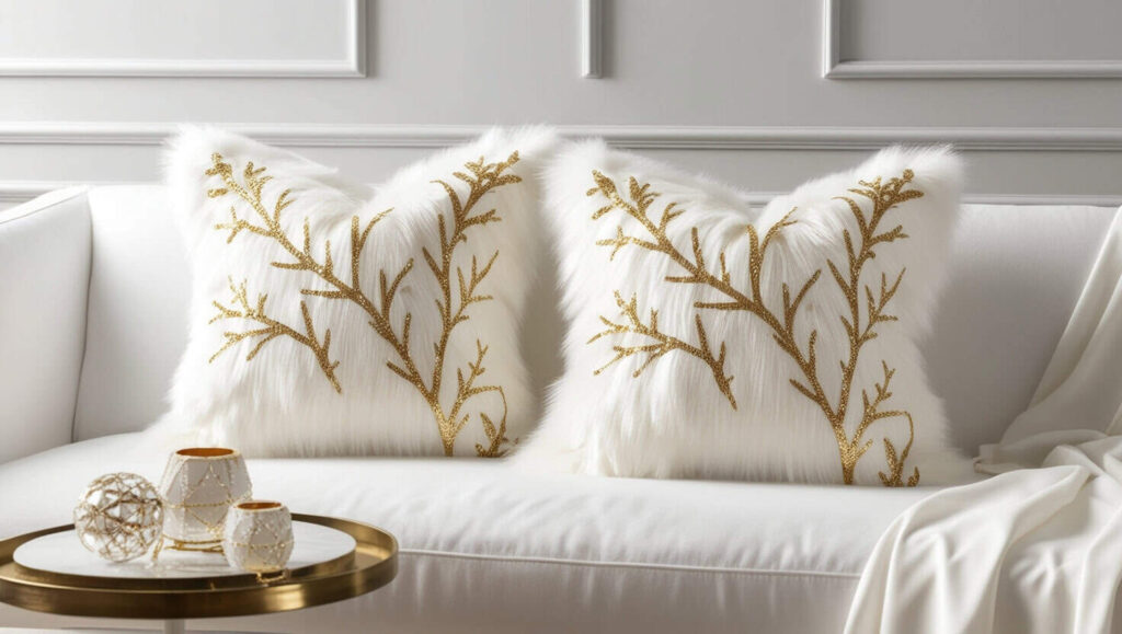 Modern living room styled with floral and solid pillow covers for a cozy and stylish touch