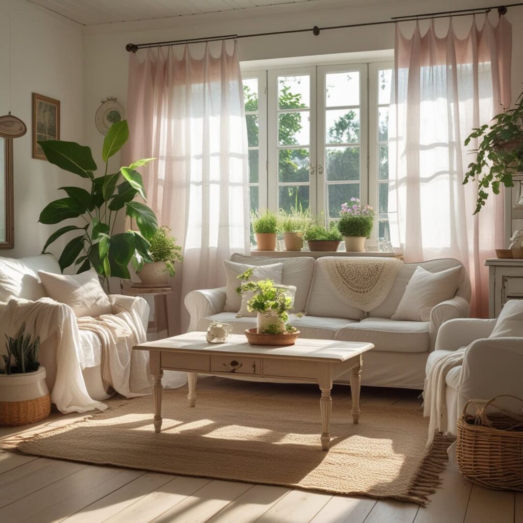 Sheer curtains linen with pinch pleat design