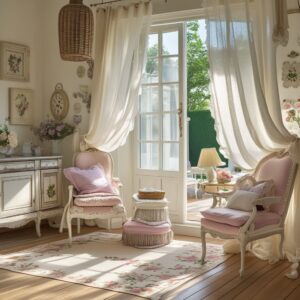 Layered curtains with textured drapes for a cozy, stylish look