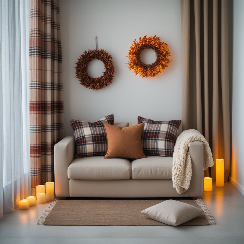 Boho-inspired curtains for living room with macrame details