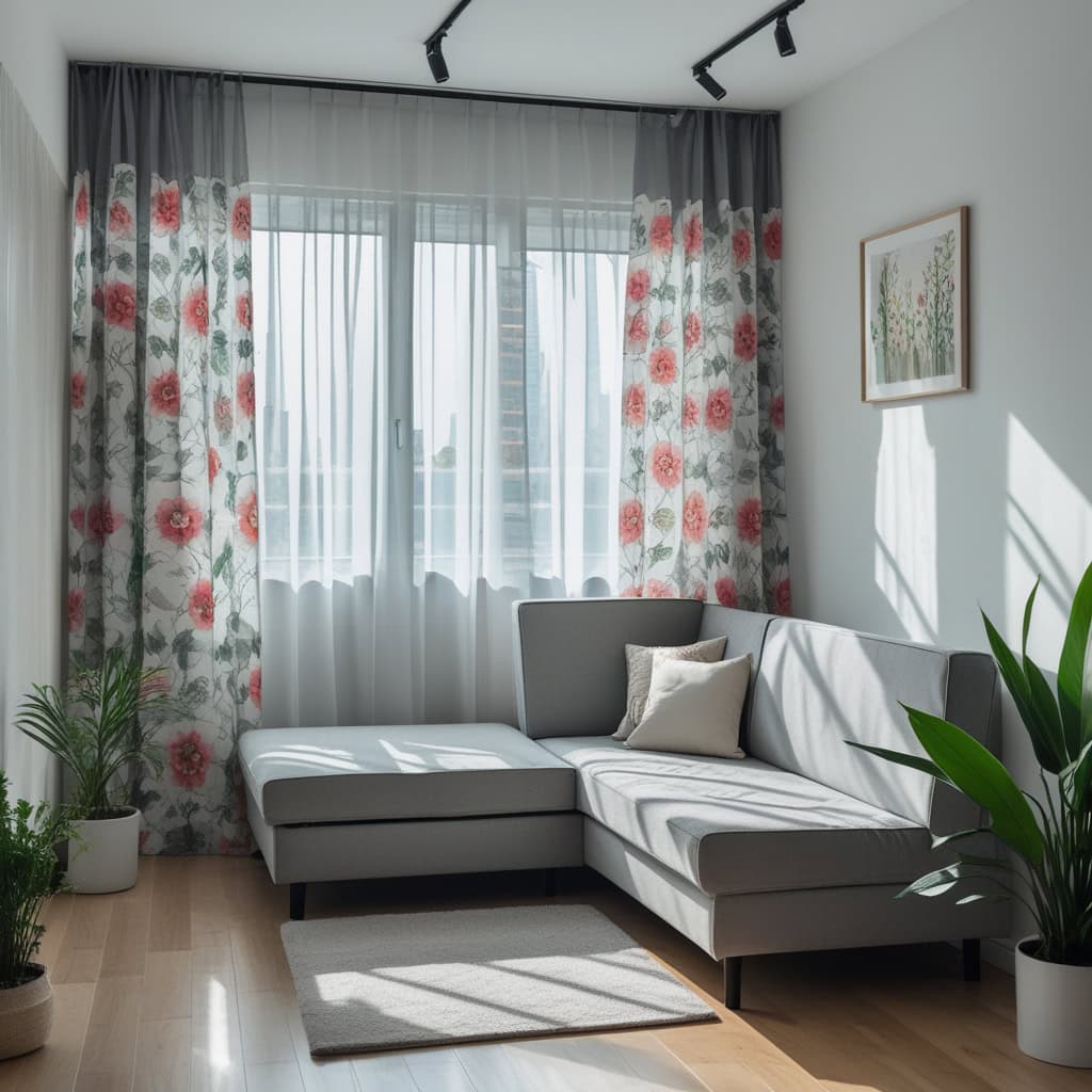 L-shaped sofa bed with pull-out storage in compact living room