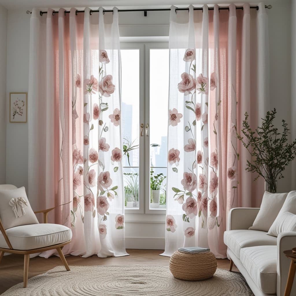 Bright living room with natural light and soft decor