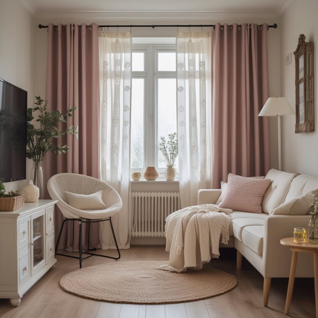 Blackout curtains for cozy and stylish window treatment ideas for a small living room