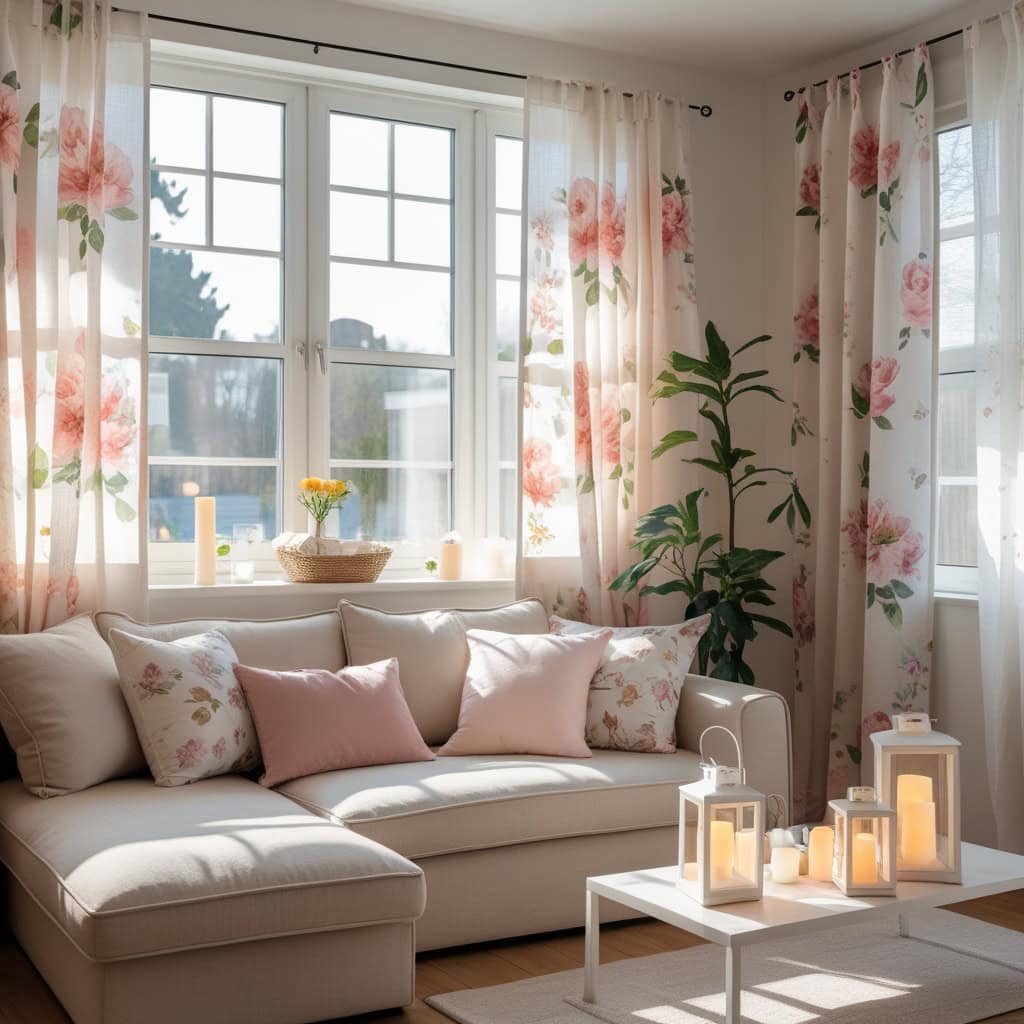 Soft sectional sleeper sofa with cushions and neutral rug