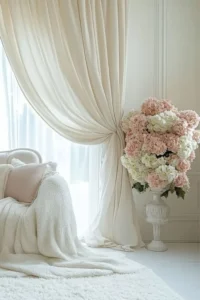 light cotton curtains creating a cozy small living room