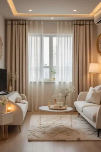 combination of sheer and blackout curtains for flexible light control