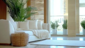 vertical blinds for modern tall living room windows