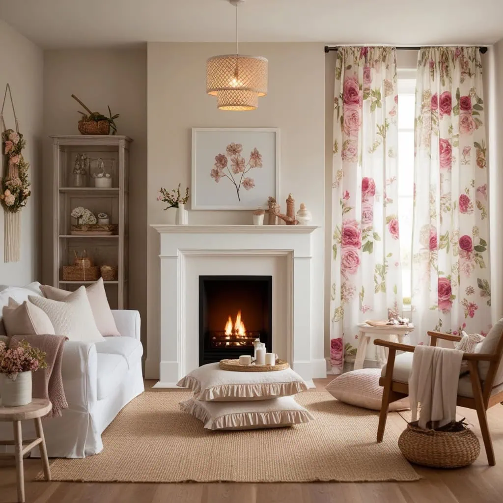 Modern small living room fireplace with clean lines