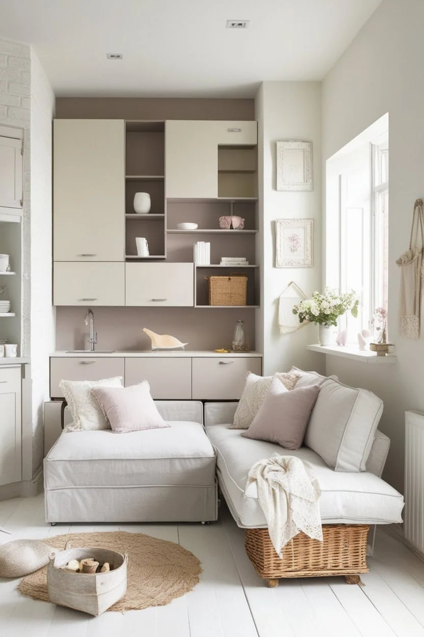 Lightweight furniture helping a small living room feel open and uncluttered