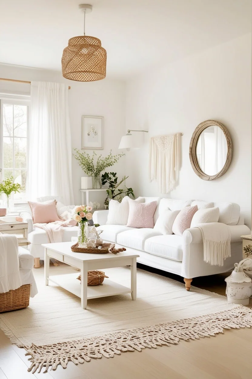 Mirror decor used to reflect light in a small living room