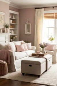 Multi-functional furniture improving storage and layout in a small living room