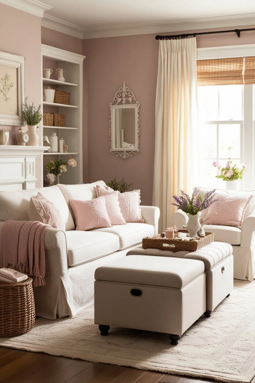 Multi-functional furniture improving storage and layout in a small living room