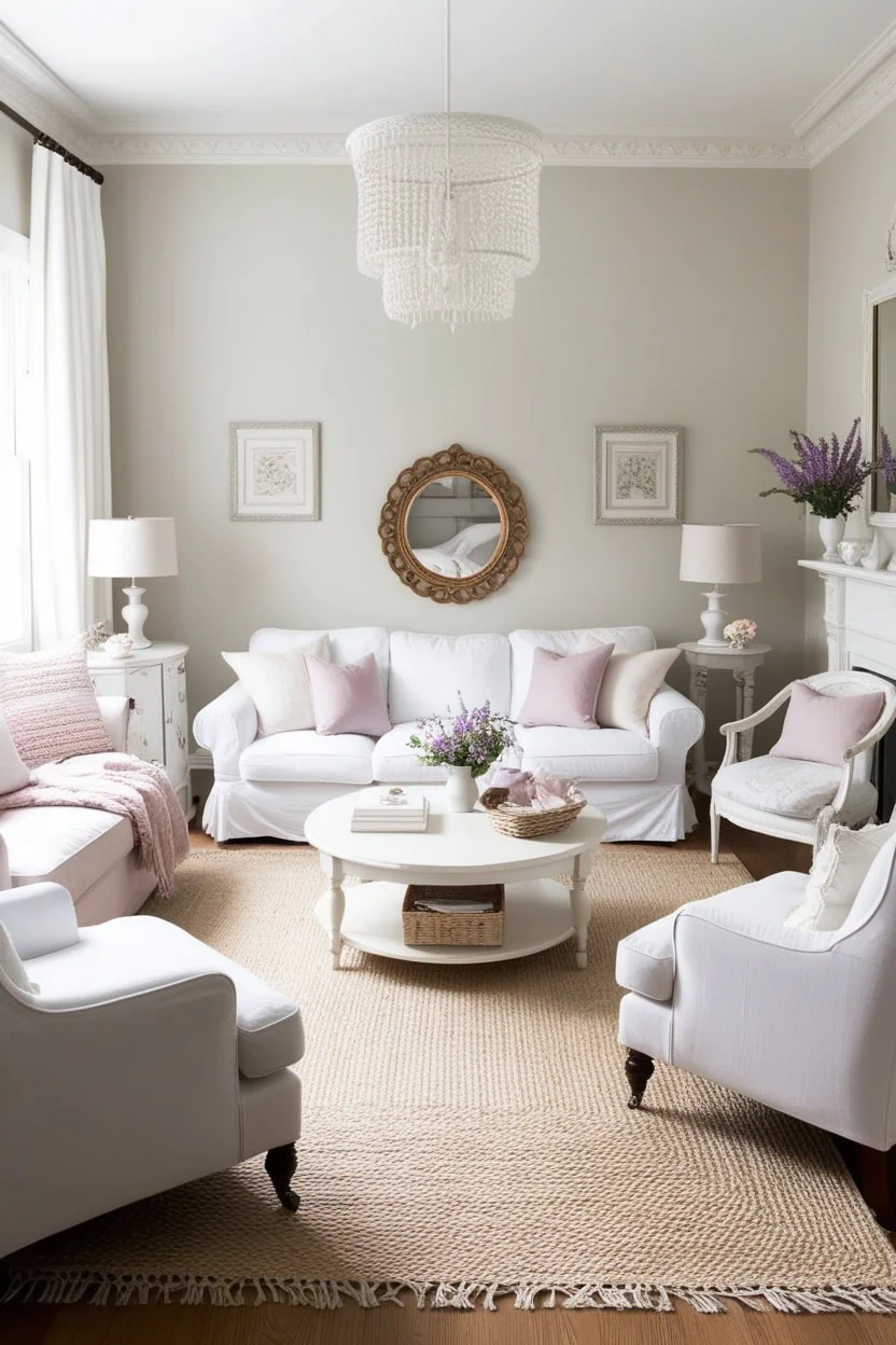 Multi-functional ottoman and coffee table in a small living room for storage