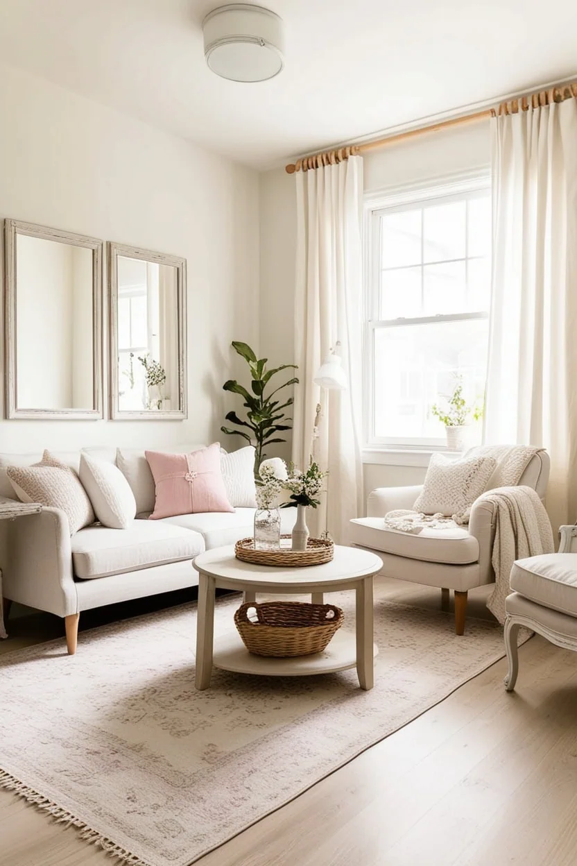 Natural light enhancing a bright and airy small living room