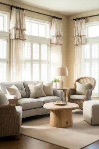 Neutral color palette creating a calm and spacious small living room