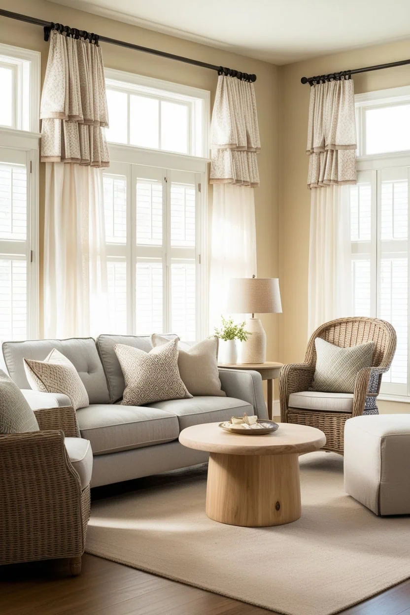 Neutral color palette creating a calm and spacious small living room