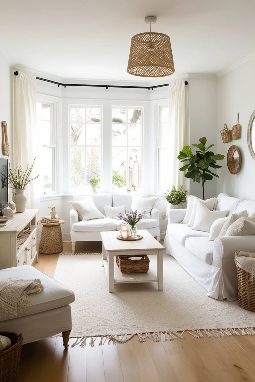 Small living room with a clear focal point and balanced furniture arrangement