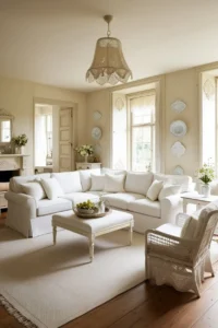 Compact sectional sofa in a small living room maximizing seating and space