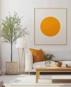 Creative gallery wall decor in a small apartment living room