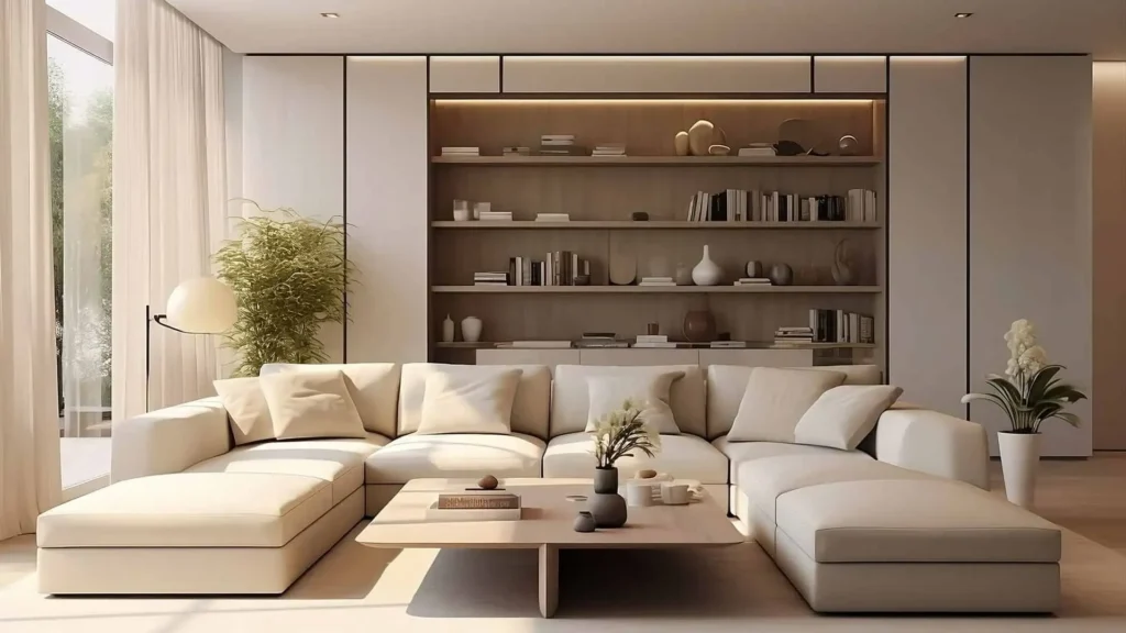 small living room layout with clear walking space