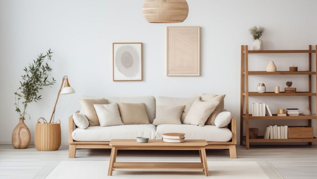 rectangular living room with sofa placed along the long wall for better space flow