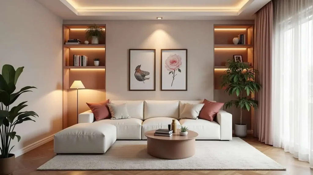 Simple ceiling light design for a small living room