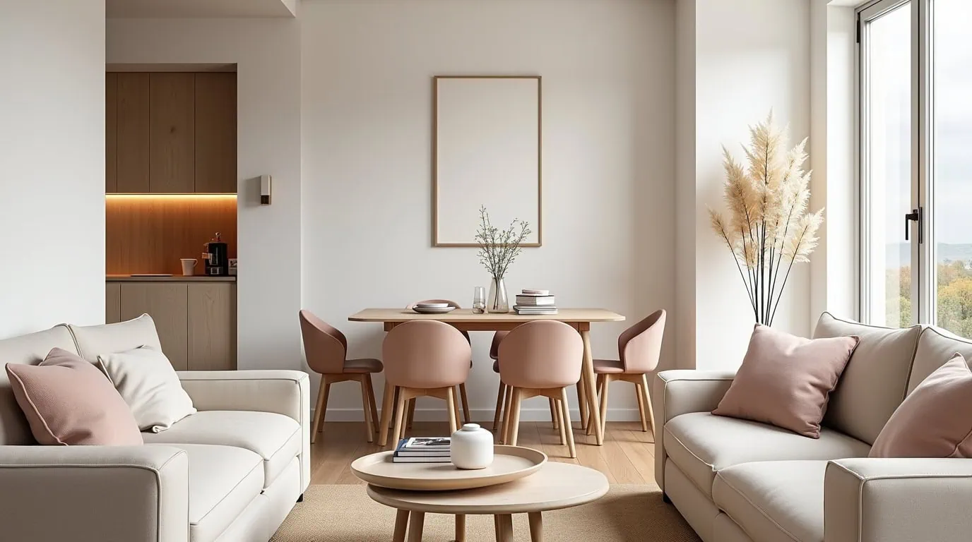 small living room-dining room combo layout ideas with sofa and dining table