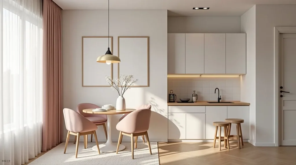 sofa used as divider between living and dining area