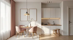 sofa used as divider between living and dining area