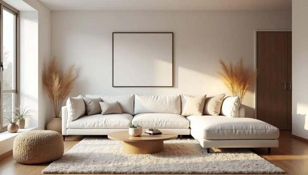 Compact sectional couch for small apartment living room