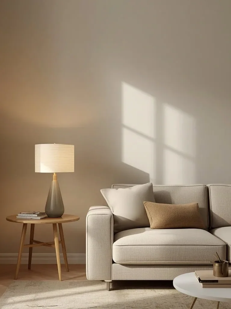 Floor lamp with attached table for small living room spaces