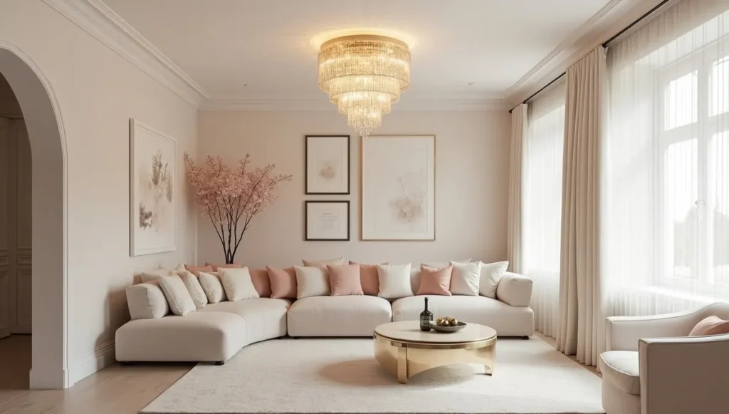 Low-profile LED ceiling light for a low-ceiling living room