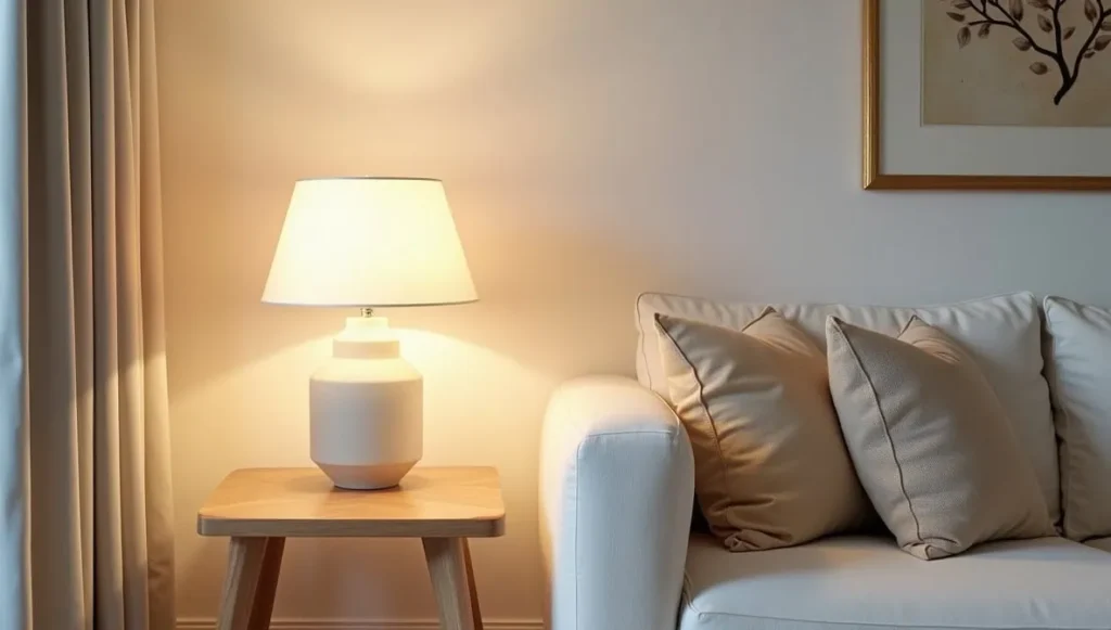 Minimalist table lamp for small living room with slim space-saving design