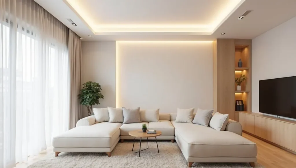 Modern LED flush mount light fixture for contemporary
